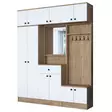 Hallmöbel Hanah Home EA108 Vit Valnöt Spånskiva 179,4x226,4x37,5 cm - Hallskåp - 8683743764587 - 9