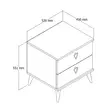Sängbord Hanah Home Versa Ce 3630 Valnöt Spånskiva 52x55,1x45 cm - Nattduksbord - 8683342214797 - 5