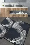 Badrumsmatta Set Mijölnir Flerfärgad 100% Polyester Antibakteriell Halkfri 50x60 cm & 60x100 cm - Badrumsmattor och våtrumsmattor - 8683342801607 - 1