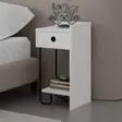 Sängbord, vitt, 32 cm x 61 cm x 30 cm, tåligt, rymligt - Bord - 8683743798117 - 9