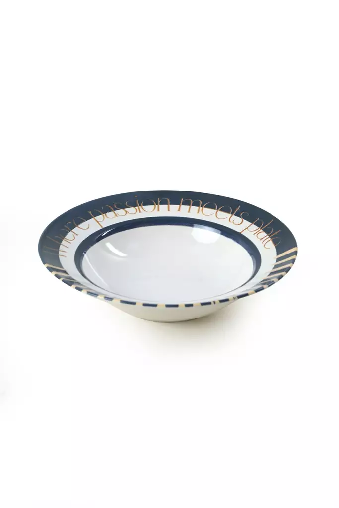 Tallrik Hermia Vit Mörkblå Keramik 26 cm - Tallrikar - 8684282368137 - 1