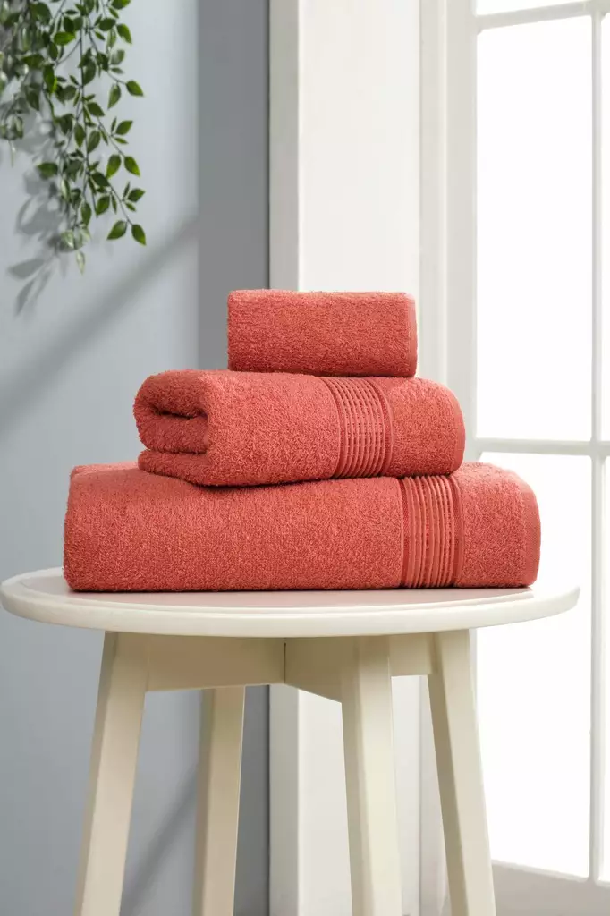 Handdukset Mijölnir Tegelröd 100% Bomull 30x50 cm & 50x85 cm & 70x140 cm - Handdukar - 8684283617647 - 1