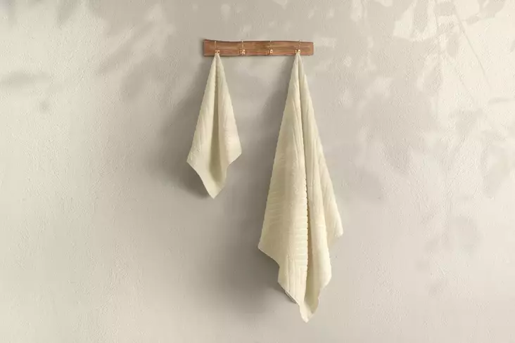 Badrumshandduk Set Mijölnir Krämvit 100% Bomull 50x90 cm & 70x140 cm - Handdukar - 8683743314287 - 1