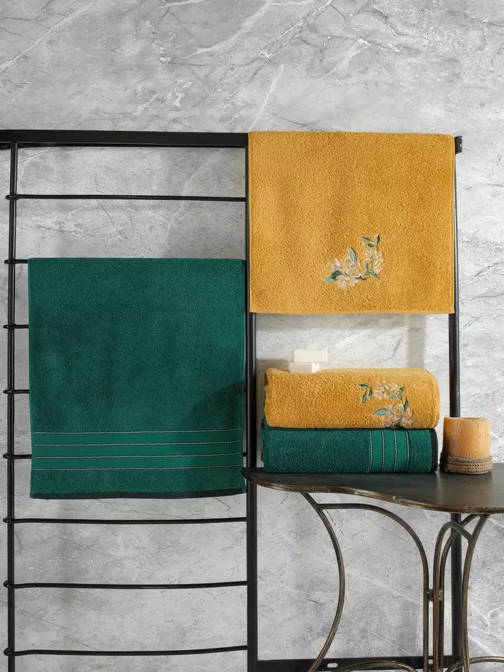 Handdukset Mijölnir Grön Gul 100% Bomull 90x150 cm & 50x90 cm - Handdukar - 8682870695917 - 1