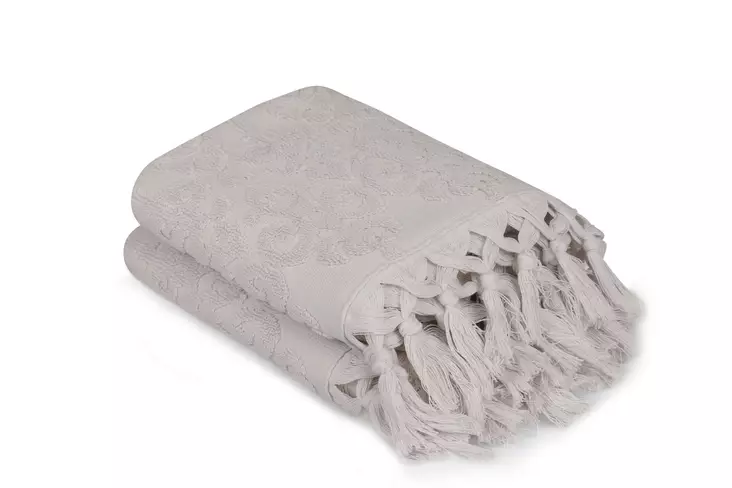 Tvätthandduk Set Mijölnir Ecru 100% Bomull 50x90 cm 2 Delar - Handdukar - 8681875118667 - 1