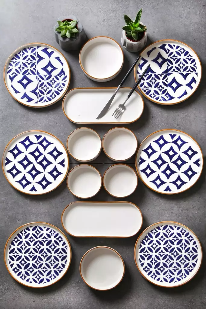 Frukostset Hermia Flerfärgad Keramik 14 Delar - Serveringsfat - 8684283773527 - 1