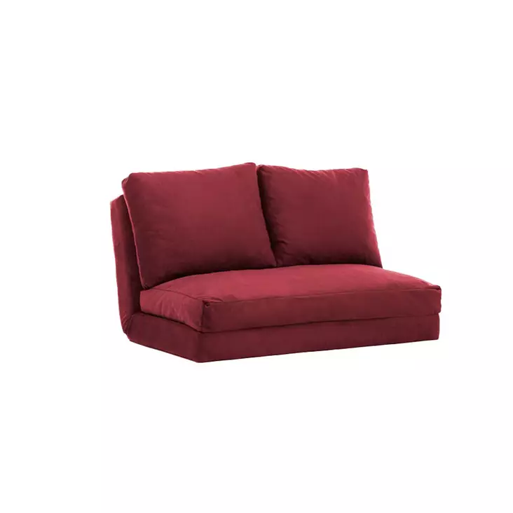 2-sits bäddsoffa Atelier del Sofa Taida Maroon Polyester 120x68x36 cm - Bäddsoffor - 8683342263337 - 1