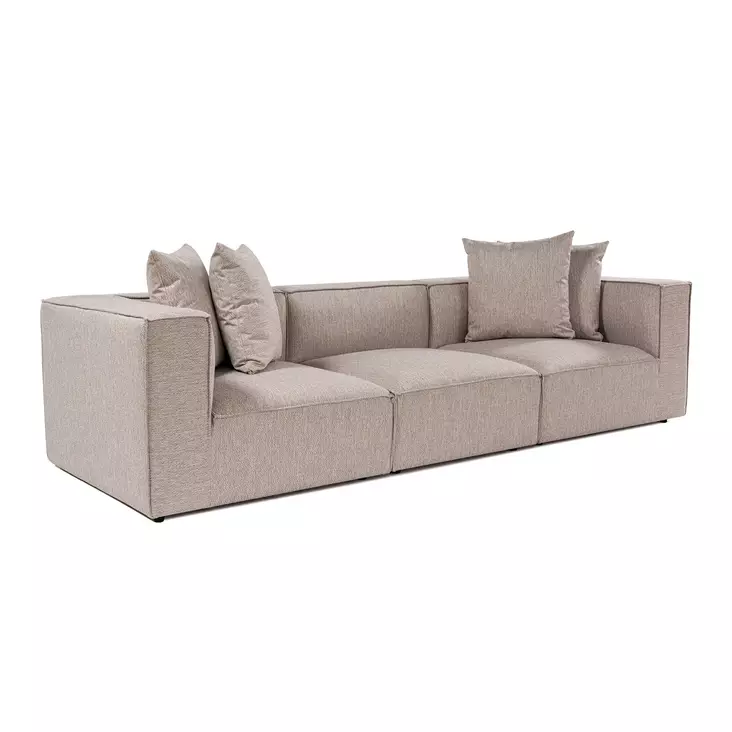 3-sits soffa Atelier del Sofa Sora Sandbeige Linne 270x95x65 cm - Soffor - 8684282430797 - 1