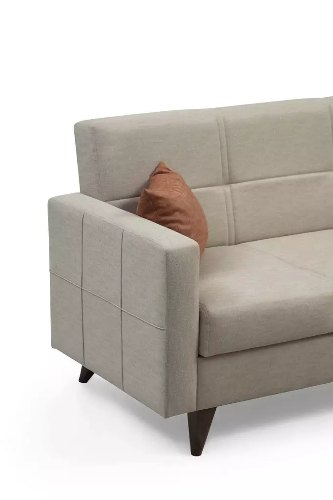 3-sits bäddsoffa Atelier del Sofa Polya Beige Tyg 205x75x86 cm - Bäddsoffor - 8683742755517 - 1