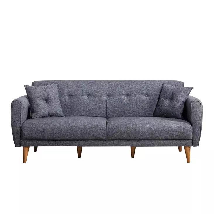 3-sits bäddsoffa Atelier del Sofa Aria Mörkgrå Linne 205x80x85 cm - Bäddsoffor - 8681875323887 - 1