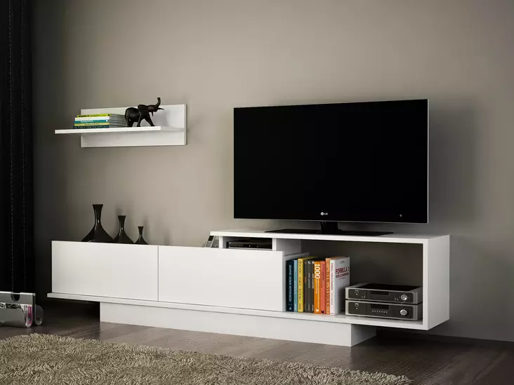 TV-bänk Hanah Home Asos Vit Spånskiva 180x45x29,6 cm - TV-bänkar - 8681181613757 - 1