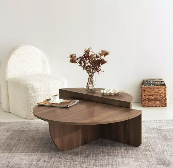 Soffbord Hanah Home Podium Valnöt Spånskiva 90x30x60 cm 85x35x30 cm - Soffor - 8683342746847 - 1