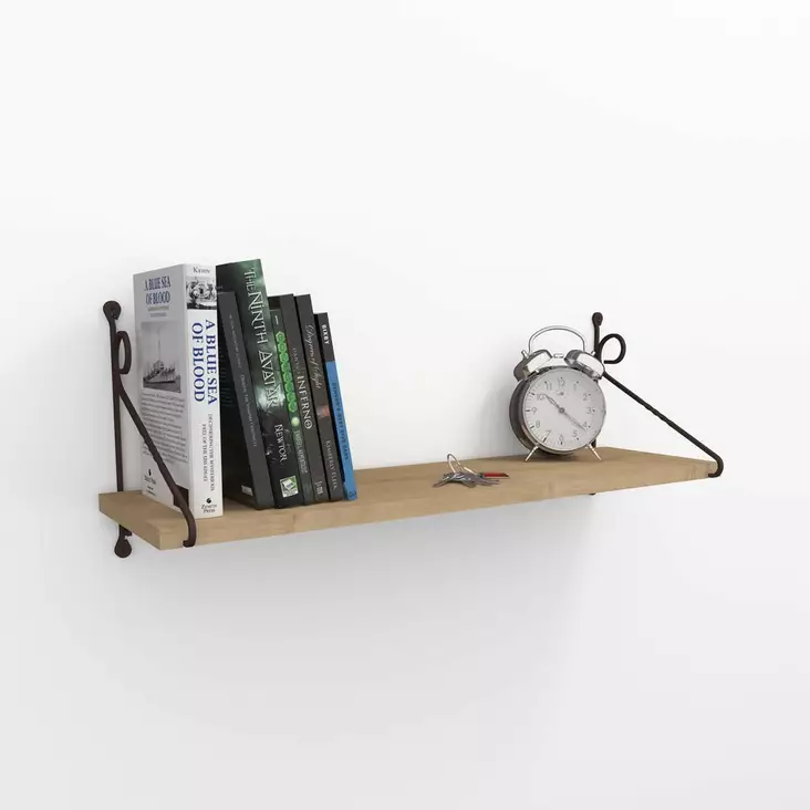 Vägghylla Hanah Home Seramoni Ek Spånskiva 72x27x20 cm - Vägghyllor - 8681181788547 - 1