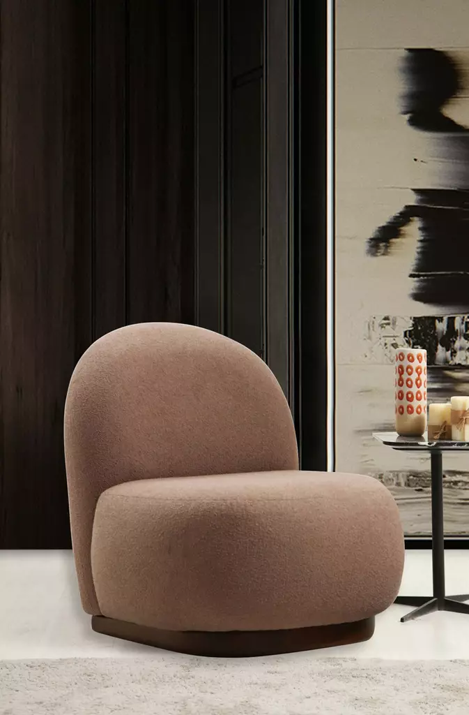 Öronlappsfåtölj Atelier del Sofa Tina Cappuccino Polyester 85x74x75 cm - Fåtöljer - 8683342766777 - 1