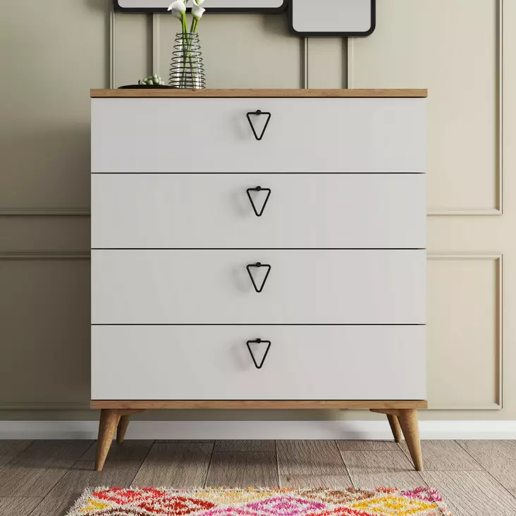 Byrå Hanah Home Versa Ce 3616 Ek Vit Spånskiva 80x90,8x45 cm - Byråer och skåp - 8683743041817 - 1