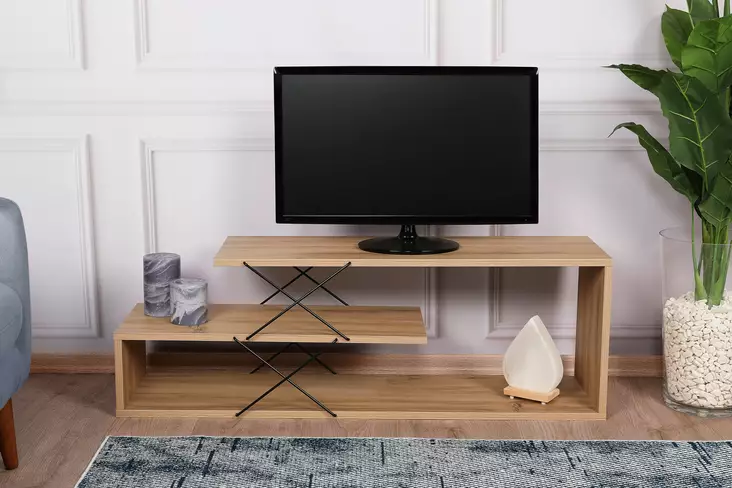 TV-bänk Hanah Home Zigzag Ek Spånskiva 120x40x30 cm - TV-bänkar - 8683342427517 - 1