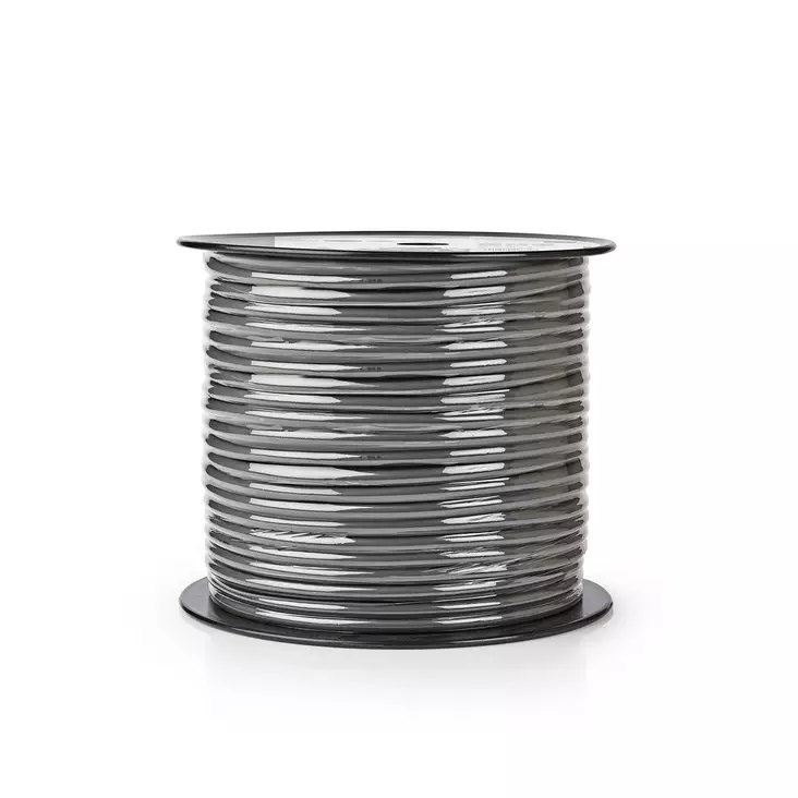 Högtalarkabel | 2 x 2.50 mm² | Koppar | 100.0 m | Rund | PVC | Mörkgrå | Rulle - Ljudkablar - 5412810296347 - 1