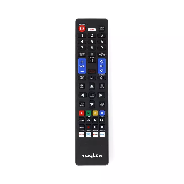 Ersättnings Fjärrkontroll | Passar till: Samsung | Förprogrammerad | 1 Enhet | Amazon Prime / Disney + Button / Netflix Knapp / Smarthem knapp / Youtube Knapp | Infraröd | Svart - Fjärrkontroller - 5412810449477 - 30