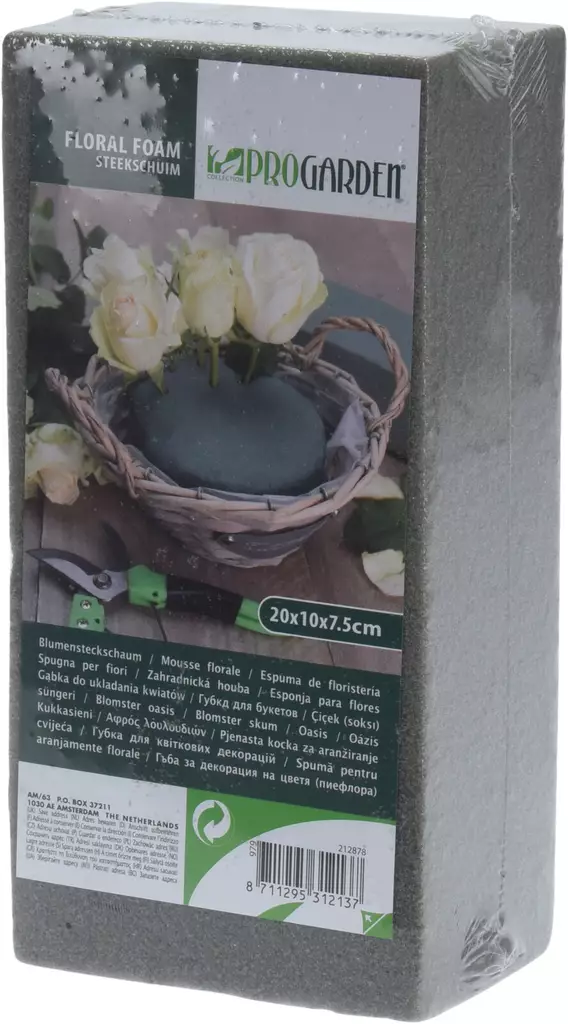 Blomstersvamp 20x10x7 cm - För Torkade och Konstgjorda Blommor - Dekorationer, prydnadsföremål - 8711295312137 - 1