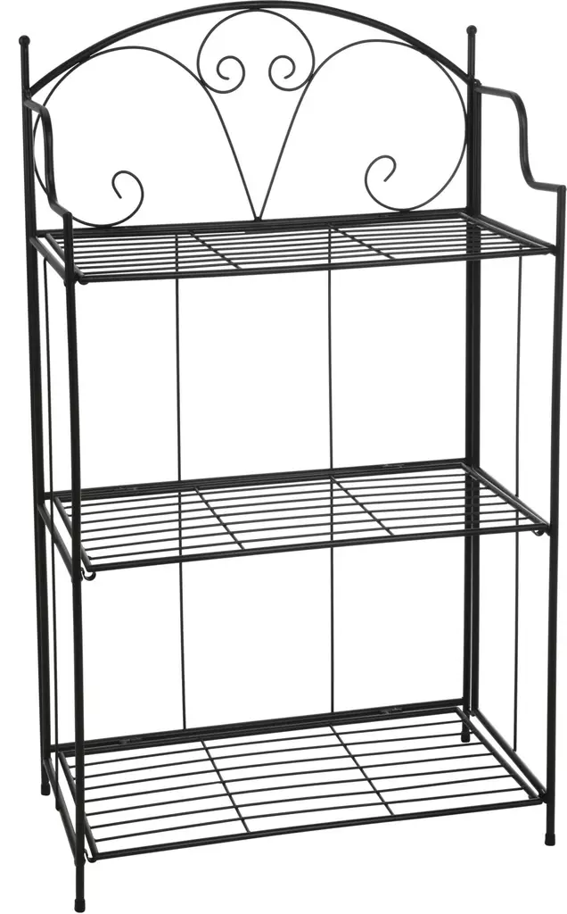 Blomstöd 3-vånings svart - Blomsterställ och växtstöd - 8720573464147 - 1