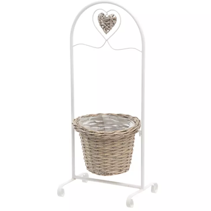 Blomställning Rottinghjärta 75 cm vit - Blomsterställ och växtstöd - 6410413294127 - 1