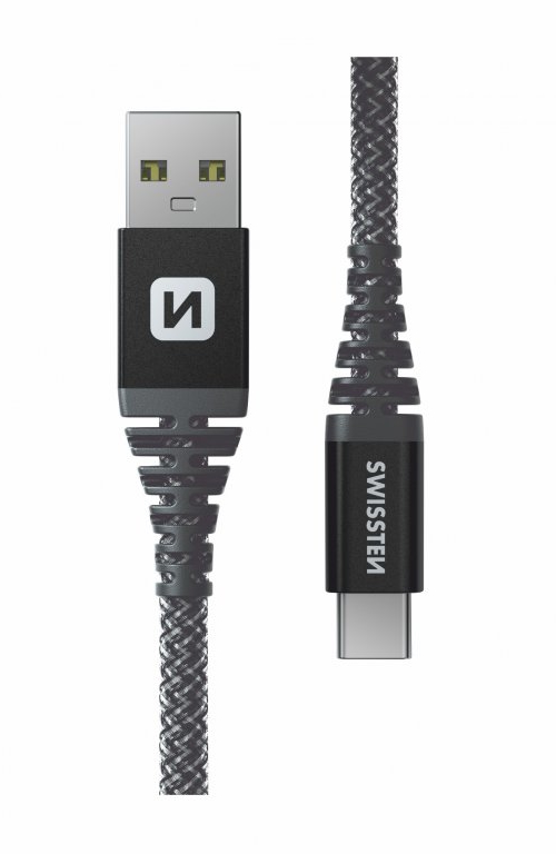 Laddningskabel Kevlar USB/USB-C 1,5m från Swissten - USB-C-kablar - 8595217481497 - 1