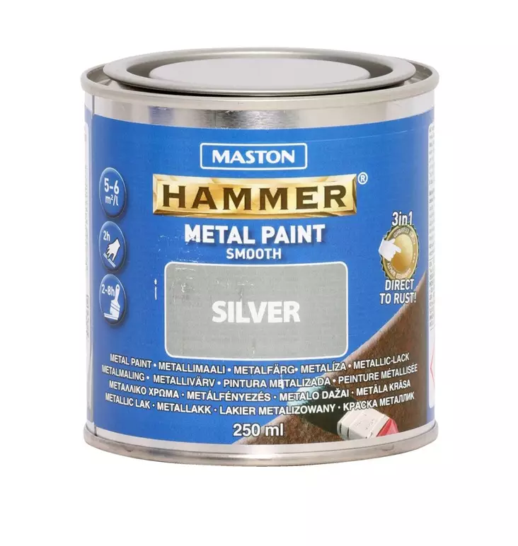 Maali hammer sile=C3=A4 hopea 250ml - Metall- och möbelmålningar - 6412498860037 - 1