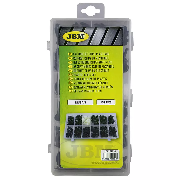Muoviklipsisetti Nissan 139 kpl JBM - Kaross- och klädselfästen - 8435034528947 - 1