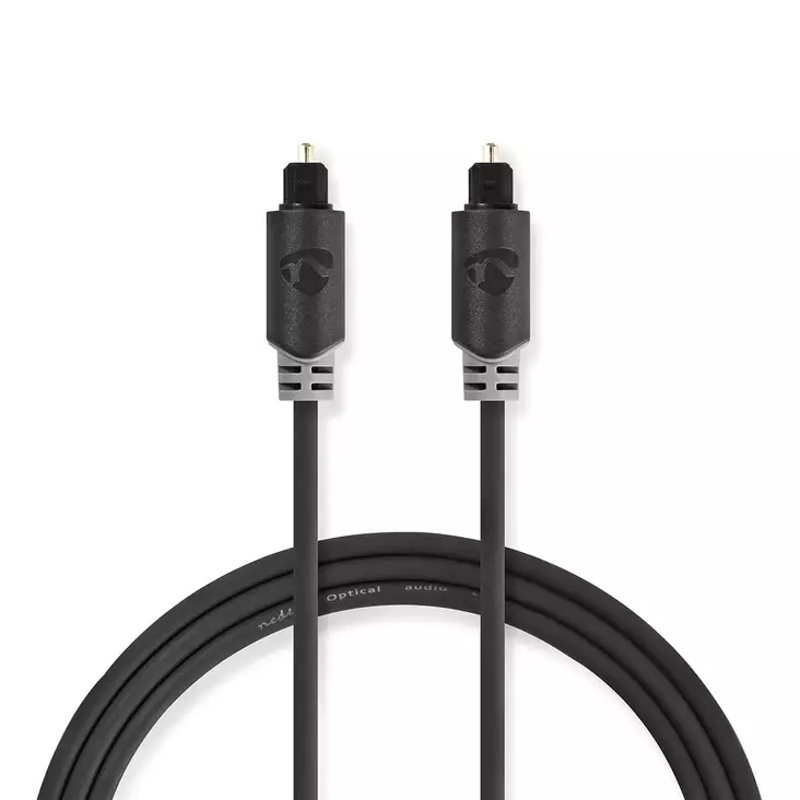 Optisk ljudkabel | TosLink Hane | TosLink Hane | 5.00 m | Rund | PVC | Antracit | Låda - Ljudkablar - 5412810335657 - 1