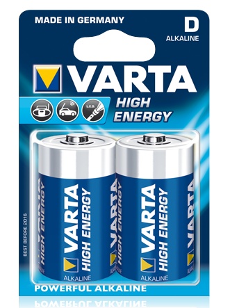 Batteri Varta High Energy D 2 st - Alkaliska batterier - 653-0001-37 - 1