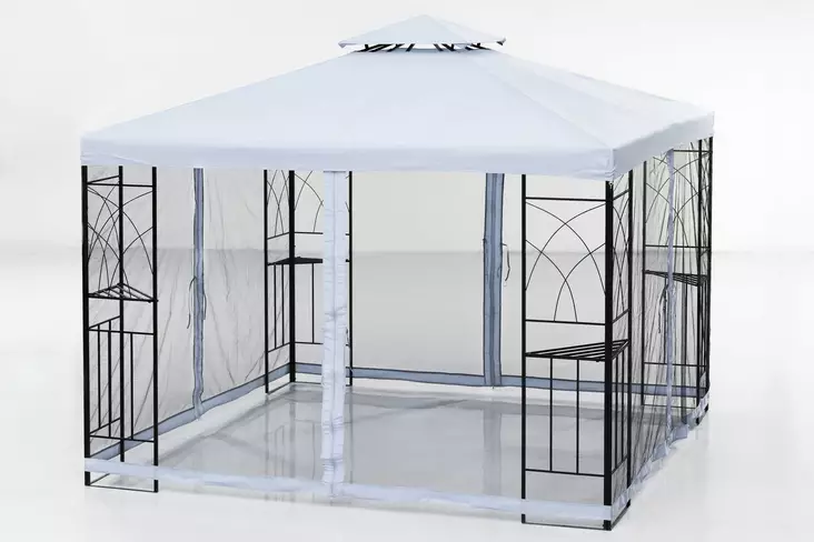 Paviljonki Barcelona ter=C3=A4s harmaa 3x3 m - Paviljonger och pergolor - 6410412173027 - 1