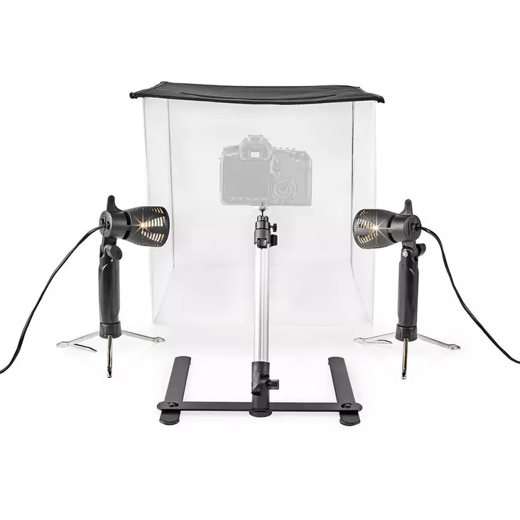 Foto Studio Kit | 400 lm | Vikbar | Bakgrunder ingår | Resväska ingår | Svart - Fotostudio och belysning - 5412810306107 - 1