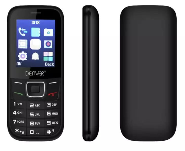 Puhelin perus musta Denver p=C3=A4=C3=A4kuva=20 - Mobiltelefoner - 5706751047237 - 1