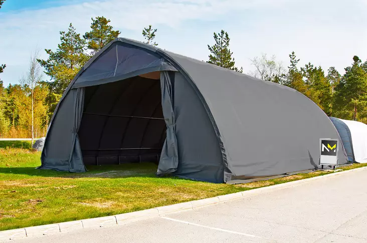 Laadukas ja vahva pressutalli Ranch 9,2 x 12 x 4,85 m - Presenningstält och hallar - 6438014166407 - 1