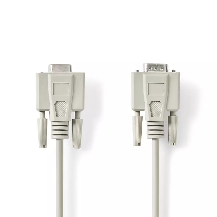 Serie Kabel | D-SUB 9-Pin Hane | D-SUB 9-Pin Hona | Nickelplaterad | 3.00 m | Rund | PVC | Elfenben | Label - Dator och nätverk - 5412810421107 - 1