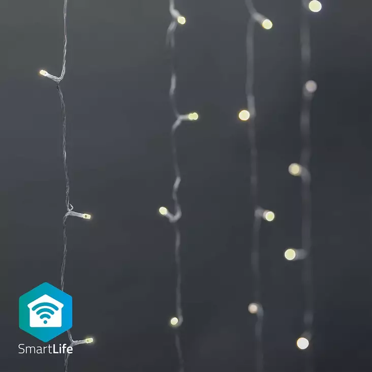 SmartLife Julbelysning | Ridå | Wi-Fi | Varm till cool vit | 200 LED's | 3.00 m | Android / IOS - Dekorationsljus - 5412810404407 - 1