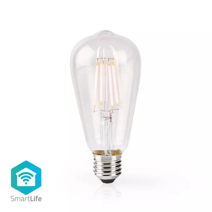 SmartLife LED vintage lampa | E27 | 500 lm | 5 W | Varm Vit | 2700 K | Glas | Android / IOS | ST64 | 1 st. - Ljuskällor - 5412810313907 - 1
