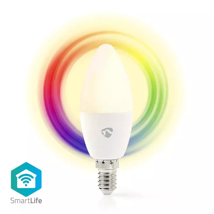 SmartLife Full Färg Glödlampa | E14 | 470 lm | 4.90 W | RGB / Varm till cool vit | 2700 - 6500 K | Android / IOS | Ljus | 1 st. - Ljuskällor - 5412810335497 - 1