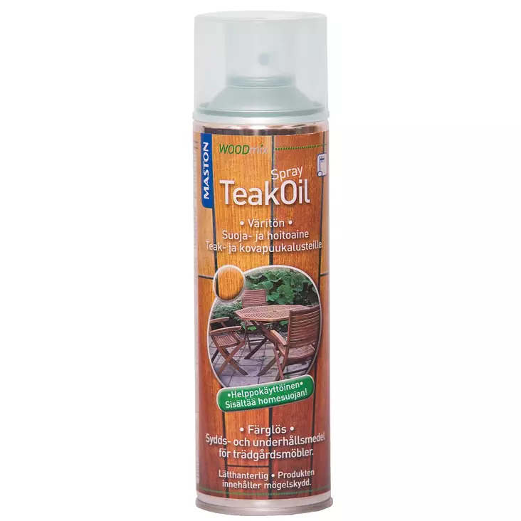 Teak oil spray Maston 500 ml v=C3=A4rit=C3=B6n - Sprayfärger - 6412490005467 - 1