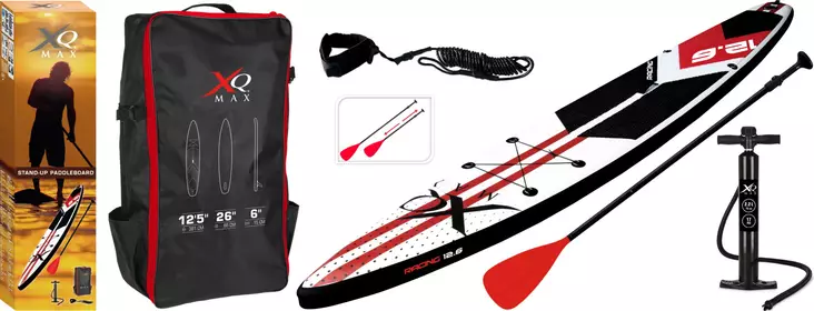 Sup-lauta Race 381 punainen DL Xqmax P=C3=A4=C3=A4kuva + Varusteet - SUP-brädor - 8719407081117 - 1