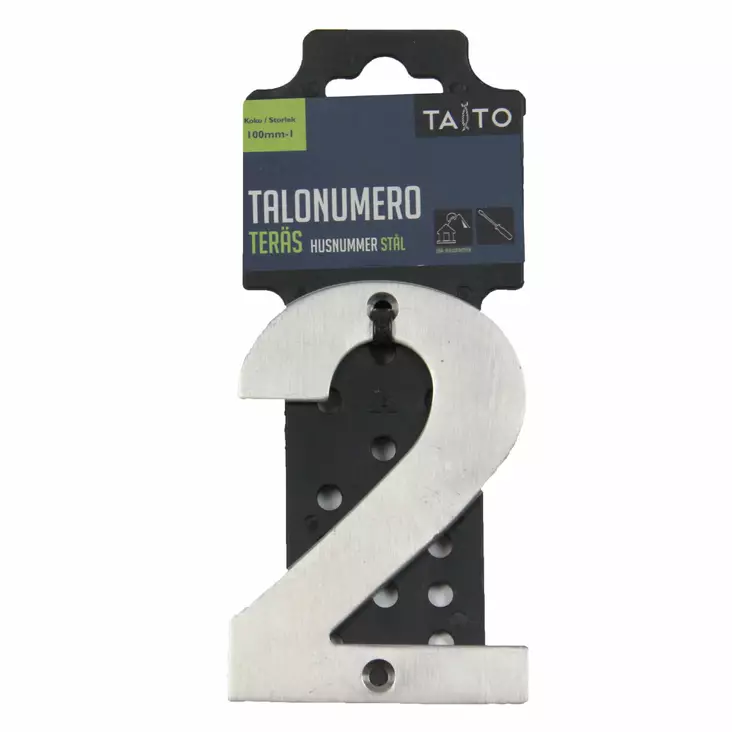 Talonumero 2 100 mm harjattu ter=C3=A4spinta - Postlådor och husnummer - 6416096238717 - 1