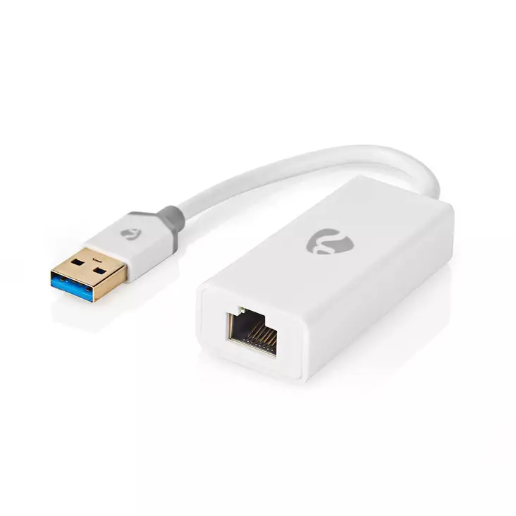 USB-nätverkskort | USB 3.2 Gen 1 | 1 Gbps | USB-A Hane | RJ45 Hona | 0.20 m | Rund | Guldplaterad | Bar koppar | Vit | Låda - Dator och nätverk - 5412810336067 - 1
