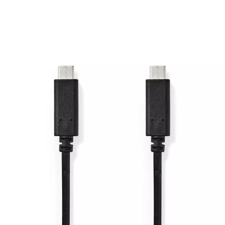 USB-kabel | USB 3.2 Gen 1 | USB-C Hane | USB-C Hane | 60 W | 4K@60Hz | 5 Gbps | Nickelplaterad | 1.00 m | Rund | PVC | Svart | Låda - Dator och nätverk - 5412810289097 - 1