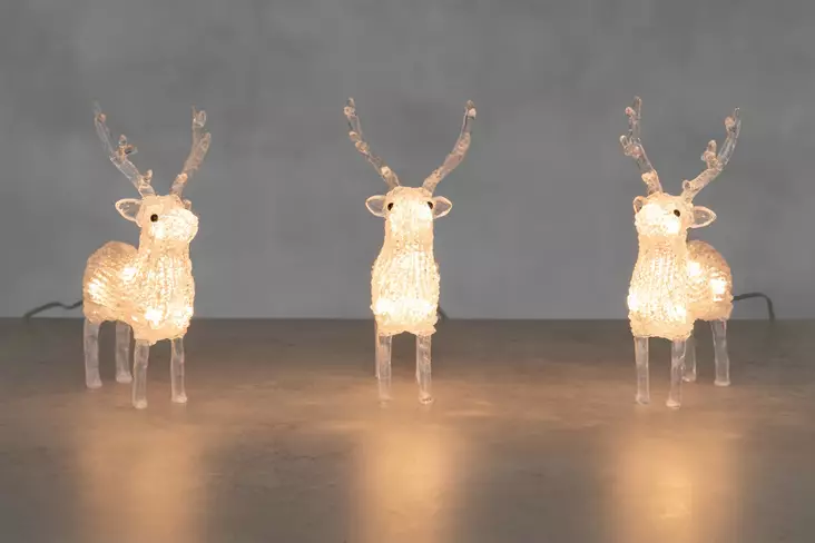 Valosarja akryyli porot 3 kpl Finnlumor - Ljussmycken och ljusfigurer - 6410416115597 - 1