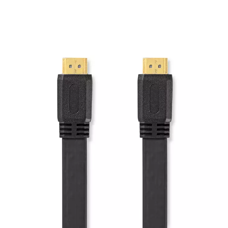 High Speed HDMI kabel med Ethernet | HDMI Kontakt | HDMI Kontakt | 4K@30Hz | 10.2 Gbps | 2.00 m | Platt | PVC | Svart | Label - HDMI-kablar - 5412810427017 - 1