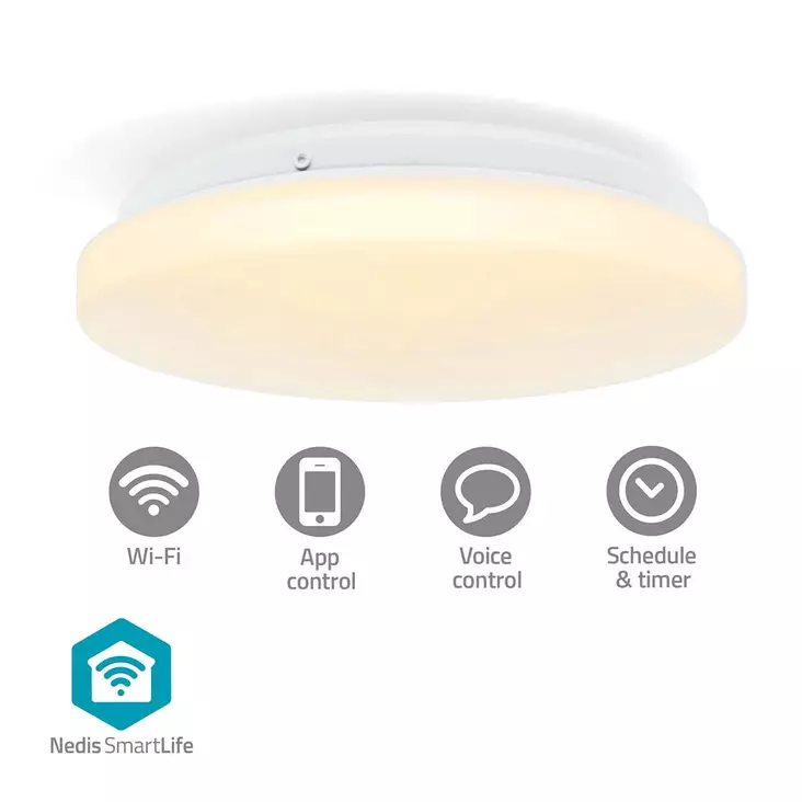 SmartLife Taklampa | RGB / Varm till cool vit | Rund | Diameter: 260 mm | 1820 lm | 2700 - 6500 K | IP44 | Android / IOS - Lampor - 5412810454297 - 1