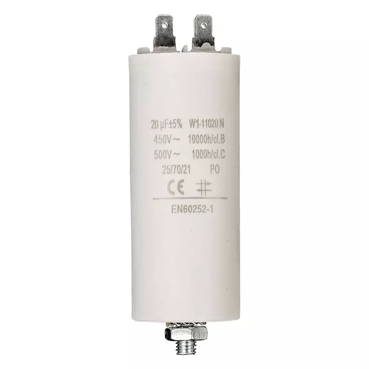 Kondensator | 20 uF | 450 V | Faston | 1 st. - Reservdelar - 5412810477227 - 10