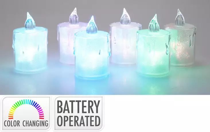 LED-ljus 8cm RGB Färgskiftande Batteridriven Stämningsbelysning Klar Polypropen 24st Förpackning - LED-ljus och lyktor - 8721037621717 - 1