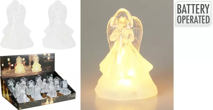 LED Enkeldekoration 15 cm – Varmvitt Ljus, Akryl, Batteridriven Juldekoration - Juldekorationer och textilier - 8721037646437 - 1