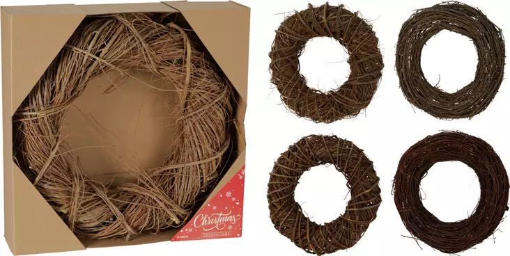 Naturlig grankrans 40 cm – rustik dekoration för dörr, vägg och bord året runt - Juldekorationer och textilier - 8721037656177 - 1